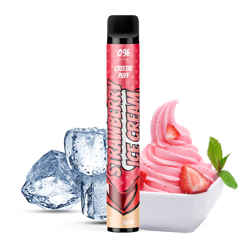 Cristal Puff - Strawberry Ice Cream Sähkötupakka 0mg
