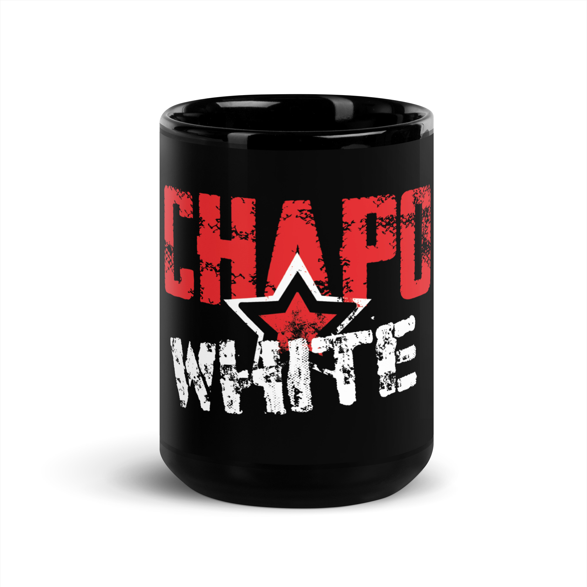 Musta kiiltävä Chapo White muki